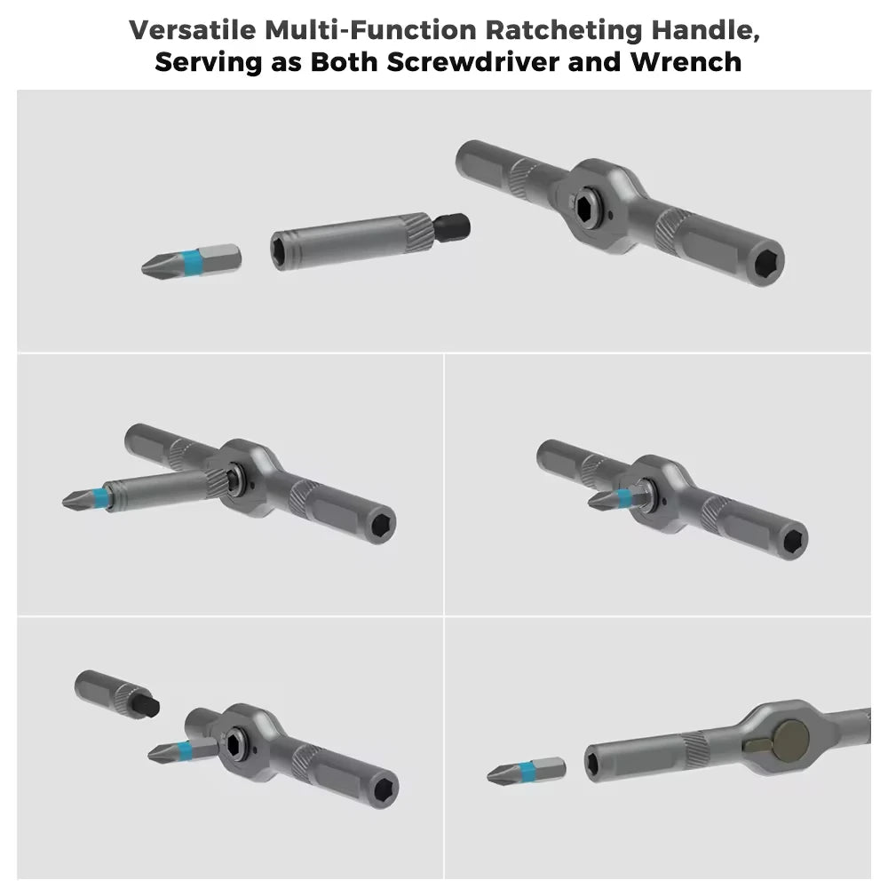 Ratchet Screwdriver Kit 42 in 1 Assembled Handle Multi-purpose Ratchet Wrench Screwdriver Magnetic Bits Tool Set DIY Repair Tool