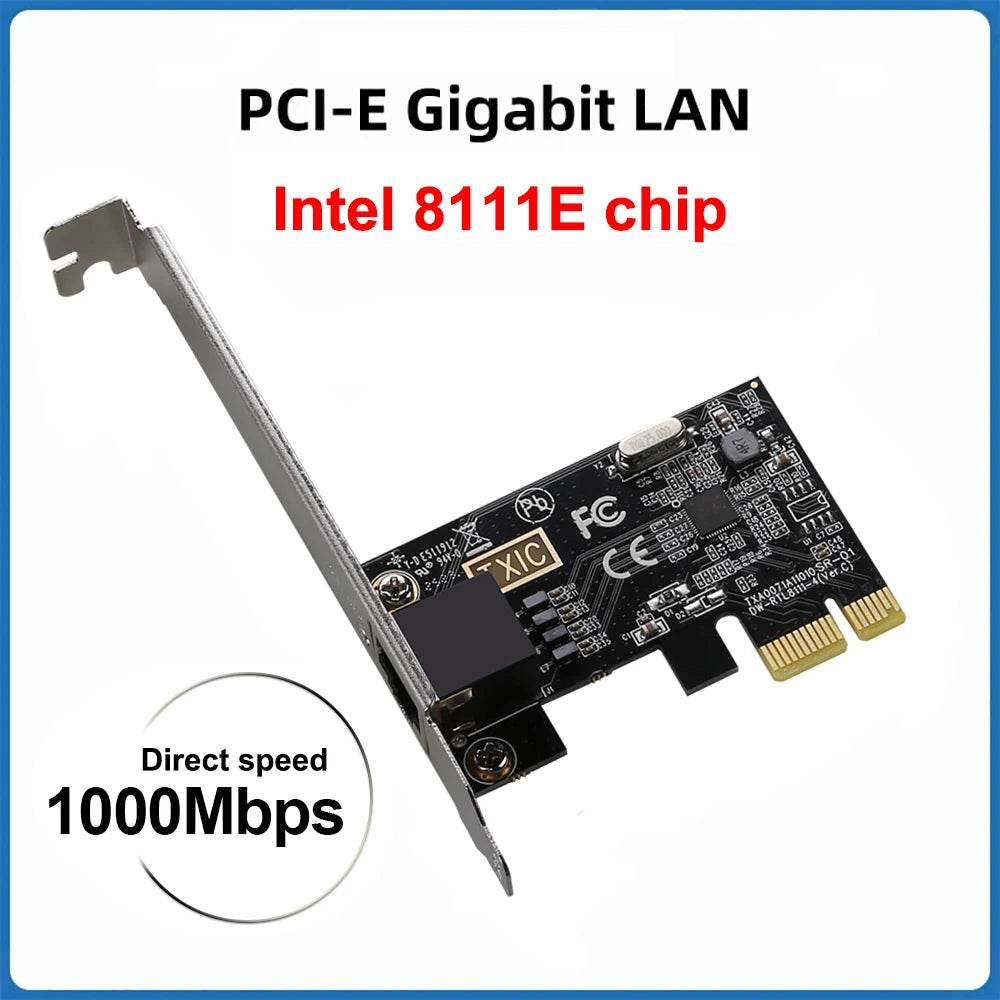 2.5G PCI-E Network Card RTL8125B Chip Gigabit Ethernet PCI Express Network Card 10/100/2500Mbps 1Gbps/2.5Gbps RJ45 LAN For PC