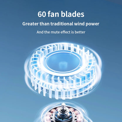 Portable Fan Mini Handheld Rechargeable Bladeless Electric Fan Clip Waist Fan Suitable for Outdoor Ventilation Desktop Small Fan
