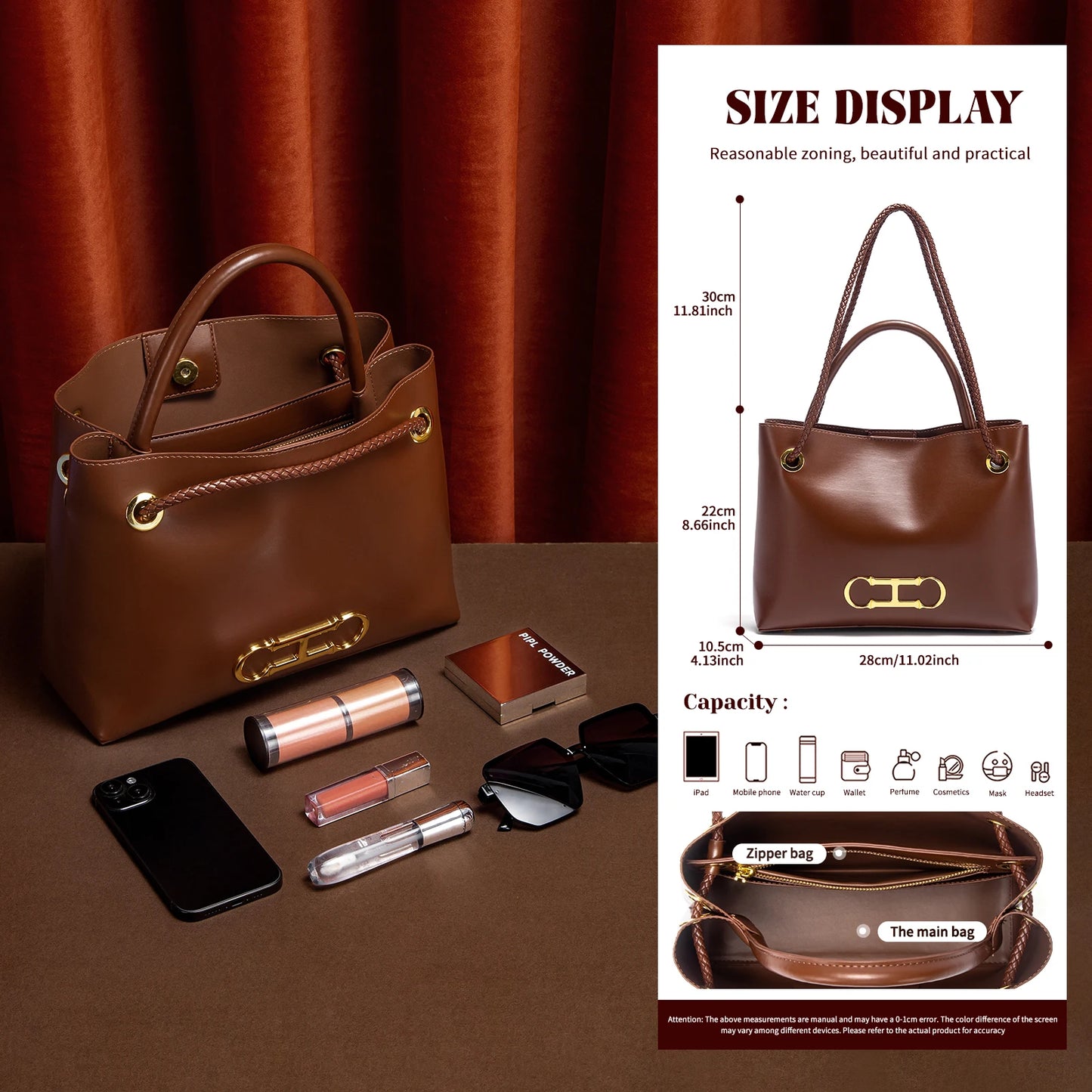 Women's handbag 2026 autumn new black minimalist tote bag dual-use commuting women's bag