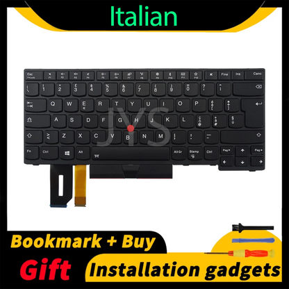 Estonian Spanish French Hebrew Hungarian Italian US for Lenovo ThinkPad E480 E490 L380 R480 T480S L490 T490 Backlit Keyboard