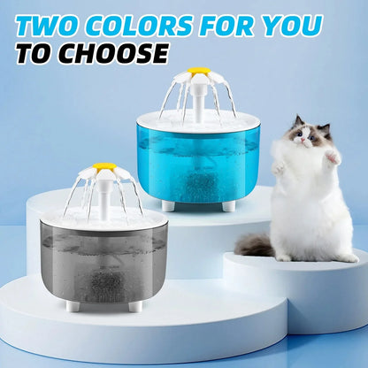 Cat Water Fountain Auto Filter Transparent Cat Drinker USB Electric Mute Recirculate Filtering Drinker for Cats Water Dispenser