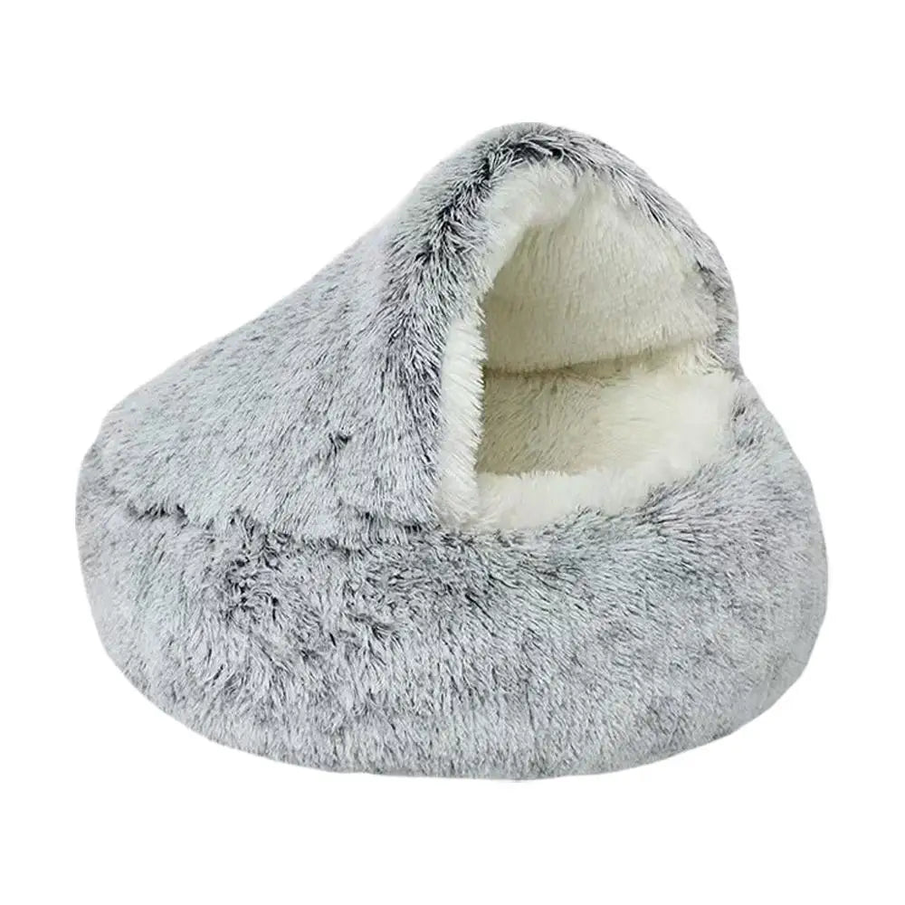 2 in 1 Soft Plush Pet Bed 50CM with Cover Round Cat Bed Pet Puppy Mattress Warm Cat Dog Sleeping Nest Cave for Small Dogs Mats