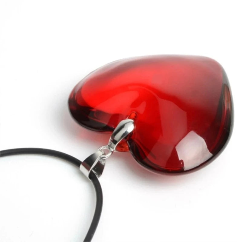 Heart Shape Necklace Crystal Pendants Clavicle Chain Necklace Fashion Jewelry Glass Charm Necklace for Couple Women Girl