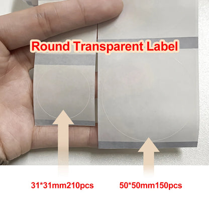 Niimbot Clear Sticker Thermal Paper Transparent Self-Adhesive for B1 B21 Label Maker Round Flower Pattern Waterproof Single Roll