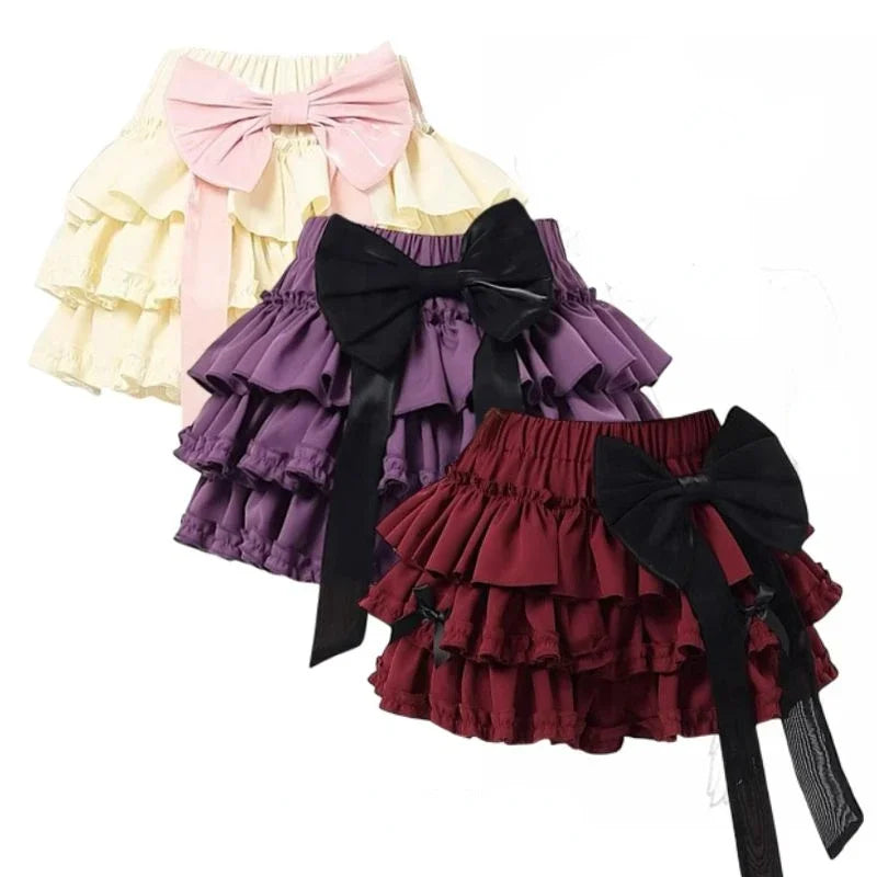Harajuku Y2k Lolita Style Mini Skirt Women Korean High Waist Ruffles Cake Skirts Japanese Kawaii Pleated JK Fashion Short Skirts