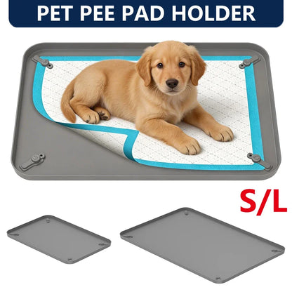 Pet Pee Pad Holder Silicone Dog Urine Pad Holder with Corner Snaps Leak Proof Puppy Pee Tray Mat Dog Training Mat Pet Supplies