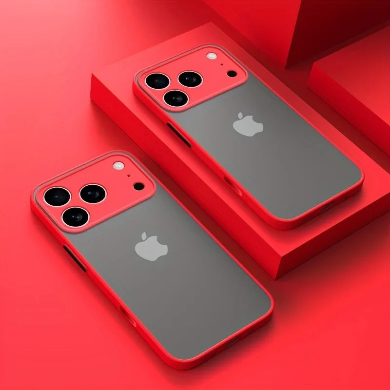Translucent Armor Phone Case For iPhone 17 16 14 13 15 Pro Max Hard PC Cases For iPhone17 15 Pro Max Shockproof Matte Back Cover