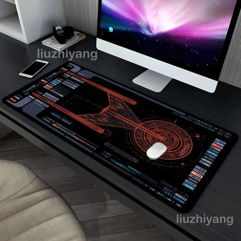 Black and White Mouse Pad Star Trek Laptop Mouse Pad Office Mouse Pad Computer Keyboard and Mouse Pad Large-Size Gaming Desk Mat