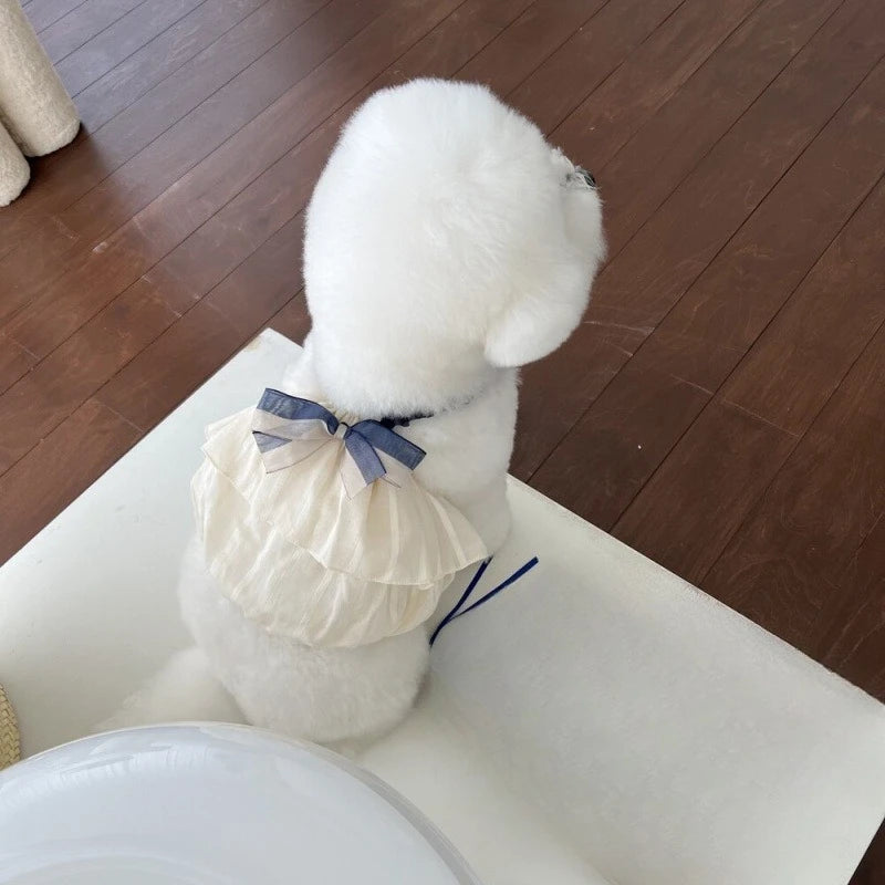 New Dog and Cat Summer Clothing Thin Clothes Dress Fairy Skirt with Headwear Teddy Bear Pet Supplies