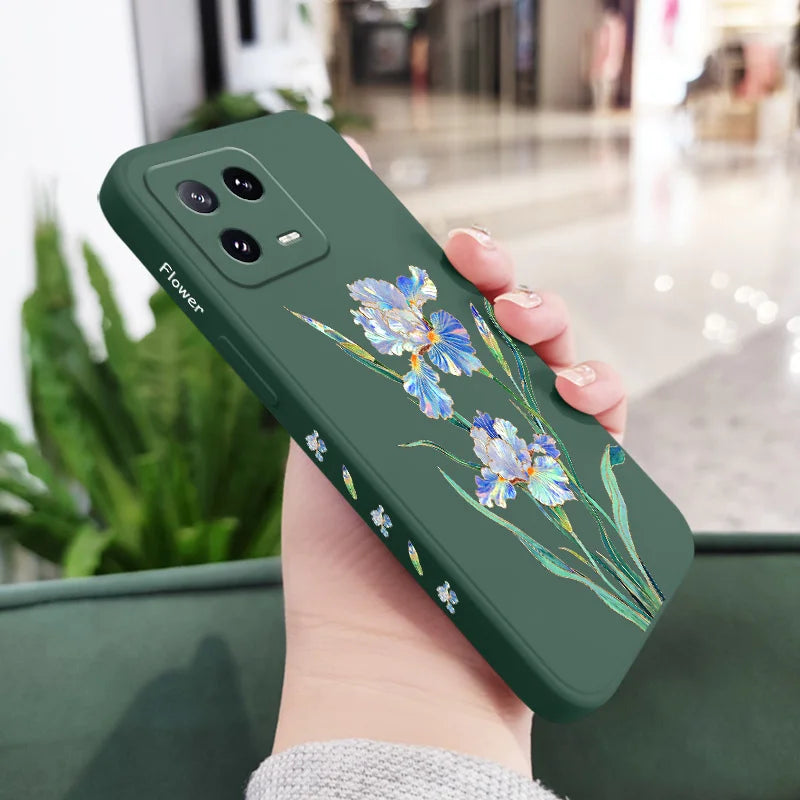 Messenger Flower Phone Case For Xiaomi 17 Mi 15 15T 14 14T 13 13T 12 12X 12T 12S 11 11T 10 10T 9 9T Pro Max  Lite Liquid Silicon