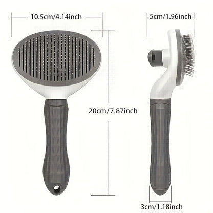 Easy-to-Clean Pet Grooming Brush for Cats and Dogs - One-Click Hair Removal, Detangling, Shedding Reduction