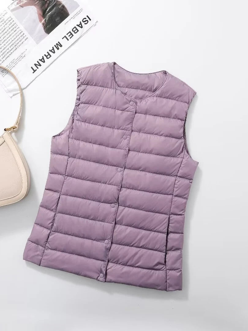 NewBang Women's Matt Fabric Waistcoat Warm Vests Ultra Light Down Vest Women Portable Warm Sleeveless Winter Liner