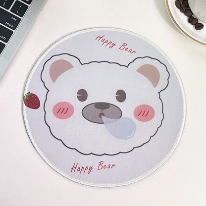 Cute Cartoon Round Mouse Pad Non-slip Rubber Base Comfortable Durable Table Mat for Home Office Gaming Desk Laptop Accessories