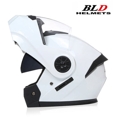 Modular Motorcycle Helmet with Double Lens & Flip Up Face Shield Professional ECE/DOT Certified Casco for All Season Riding