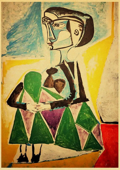 Abstract Painting Pablo Picasso Exhibition Kraft Paper Poster Art Prints Museum Modern Gallery Wall Picture Home Room Decor Gift