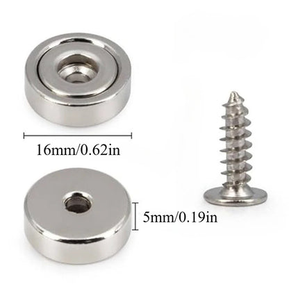 A16-32mm Multipurpose Strong Magnets with Countersunk Hole- for Fridge,Tool Organizer,Whiteboard,Kitchen Snack Storage,Garage
