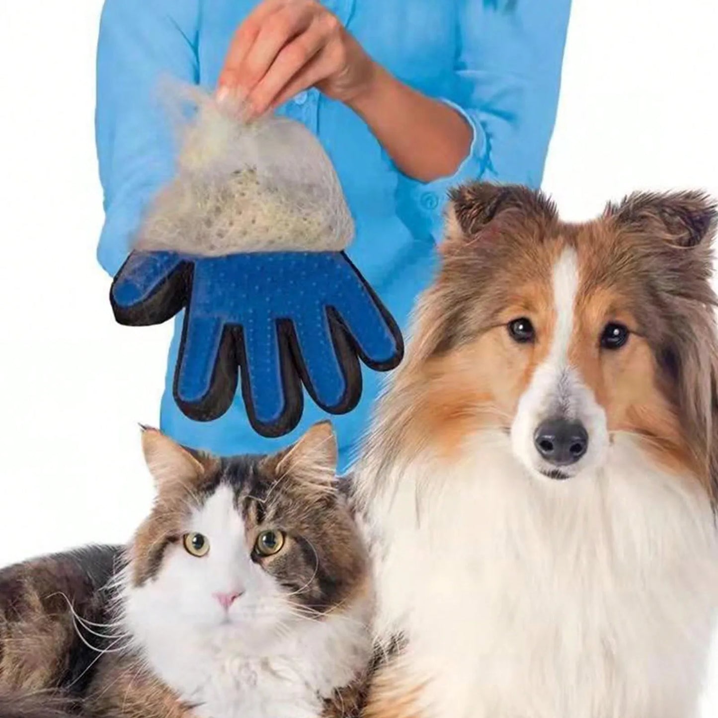 1pc  2-in-1 pet grooming glove brush, suitable for cats and dogs - hair removal gloves, with massage and grooming effects