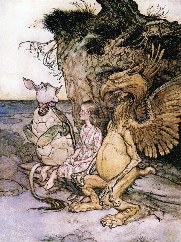 Canvas Painting Wall Art Pictures Home Room Decor Arthur Rackham Artwork Alice in Wonderland Mad Hatter Red Queen Poster Prints