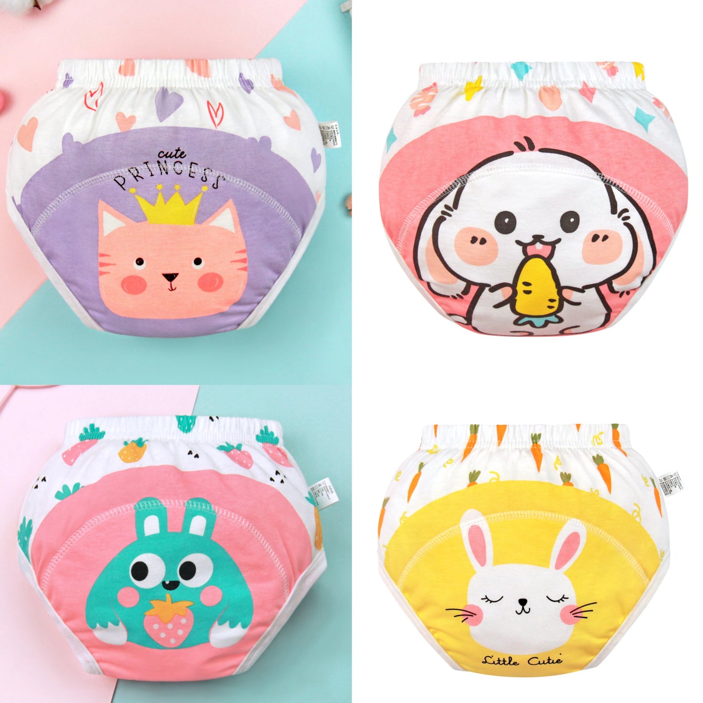 4PCS Baby Waterproof Diapers Pee Shorts Underwears Reusable Soft Ecological Cotton Toddler Potty Training Pants For Boys Girls
