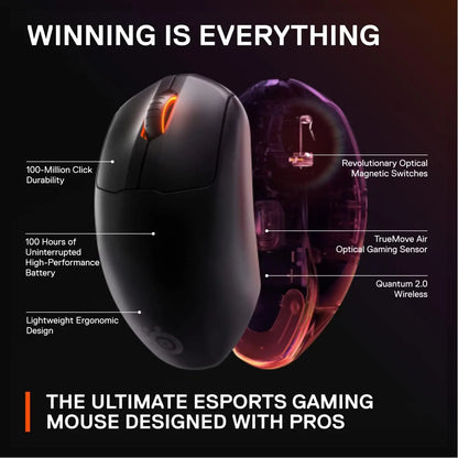 SteelSeries Prime Mini Wireless FPS Gaming Mouse Ultra Lightweight Esports Programmable 18K CPI Sensor Magnetic Optical Switches