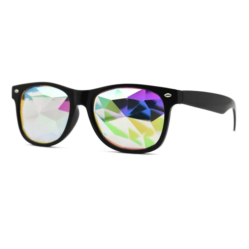 Classic Square Party Sunglasses Women Men Fashion EDM Light Diffraction Futuristic Rave Festival Sun Glasses Psychedelic Prism