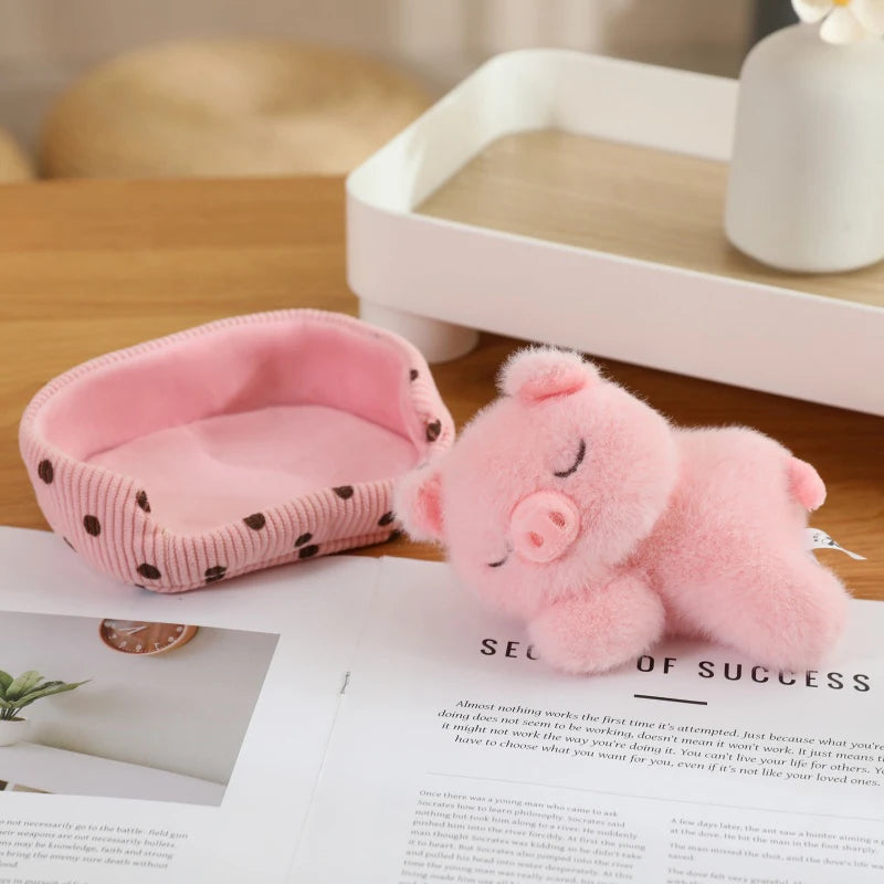 Sleeping Animals in Pet Pad Doll Toy Mini Kitten in Pet Pad Kawaii Toys For Office Desk Car Hand Toy Gift for Kids Boys Girls