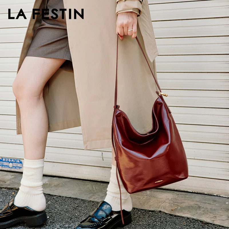 LA FESTIN Original Brand Shoulder Bag Designer Luxury Bag Bucket Bag Crossbody Bag Handbag Women Autumn and Winter Bags