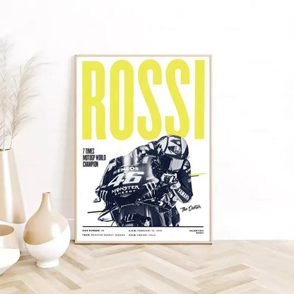 Painting Calligraphy HD Waterproof Canvas Wall Art Poster Home Room Decor Gift Motorcycle Racer Valentino Rossies