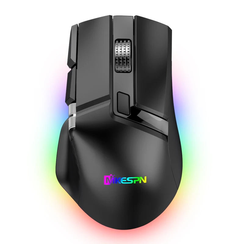 Wireless+Bluetooth+wired gaming mouse with side scroll wheel rechargeable macro function gaming mouse suitable for laptops
