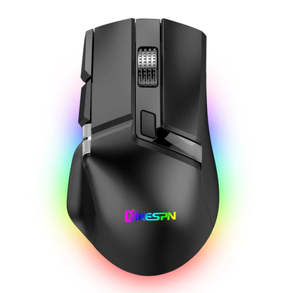 Wireless+Bluetooth+wired gaming mouse with side scroll wheel rechargeable macro function gaming mouse suitable for laptops