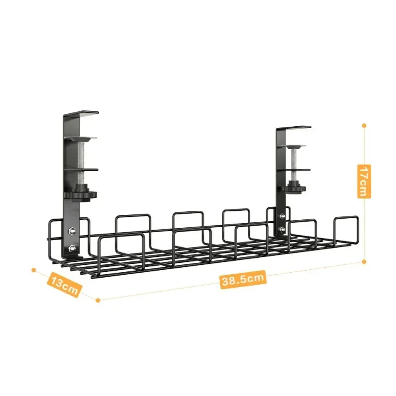 Under Table Storage Racks Removable Hang Management Tray Home Office Desk Wire Organizer Adjustable Kitchen Storage Accessories