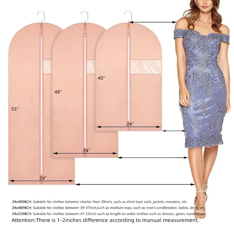 Hanging Garment Bags Suit Bags Dust Cover Breathable Dress Bag for Closet Clothes Storage or Travel