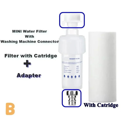 5'' PRE FILTER Water Filter Cartridge Washing Machine Filter with Adapter Bathroom Water Heater Toilet Household Purifier