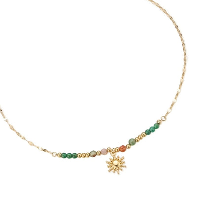 2023 New Fashion Metal Chain Necklace Vibrant Colored Beads Necklace Necklace