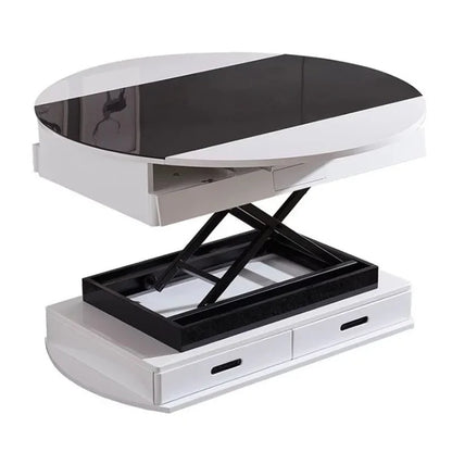 Creative Multi-Functional Coffee Table Dual-Use Electric Lifting Small Apartment Collapsible Square round Table Glass Tea Table