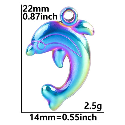 Color Brief Fashion Sense Of Design Pendant Mushroom Chain Heart-Shaped Feather Plant Rose  Marine Dolphin Pendants Diy Jewelry