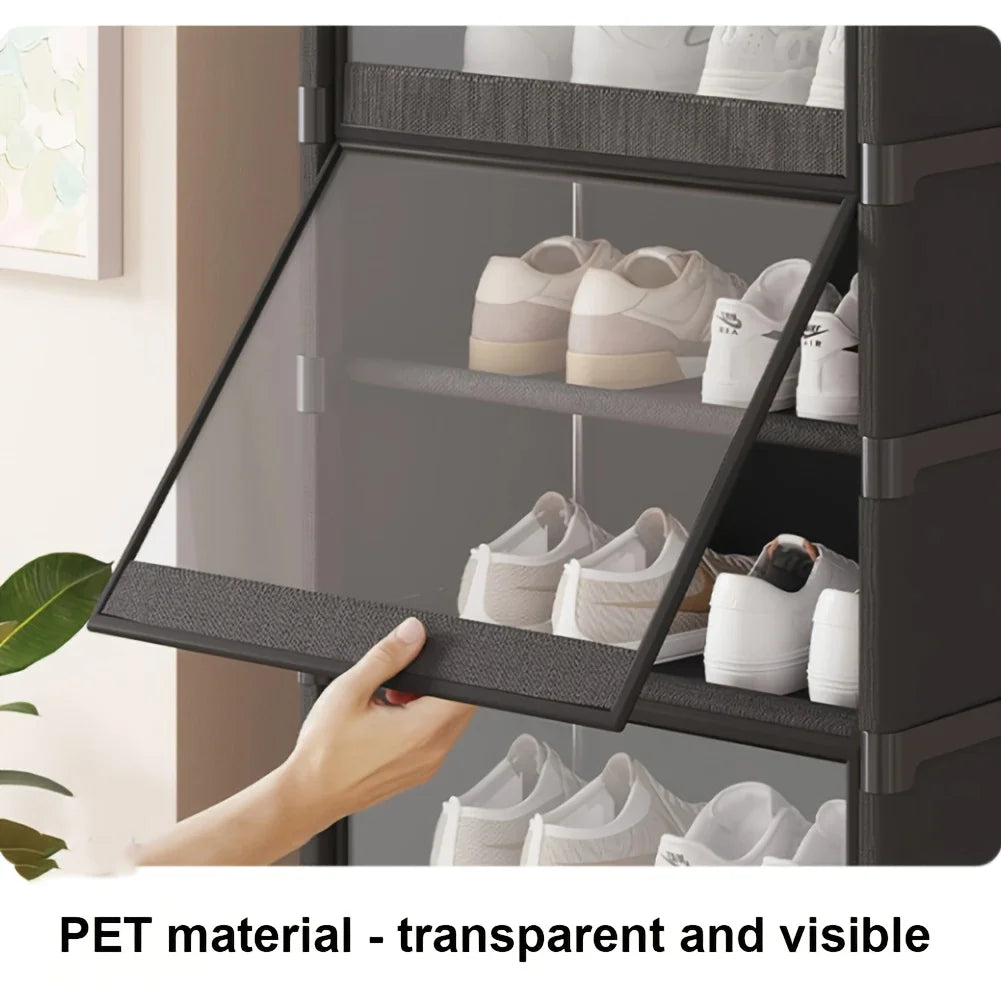 Shoe Rack-Shoe Storage Cabinet Vertical Shoe Organizer for Closet Entryway Corner Bedroom-  Stackable DIY Narrow Shoe Shelv