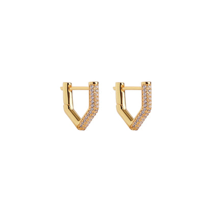 TIANDE Gold Color Classic Punk Hoop Earrings for Women Zircon Smooth Piercing Huggies Earrings 2024 Fashion Jewelry