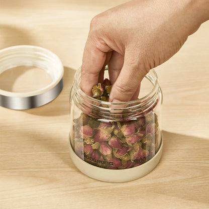 High Borosilicate Sealed Glass Bottle Kitchen Storage Jar Moisture-Proof Storage Box Household Coffee Bean Storage Jar seal pot