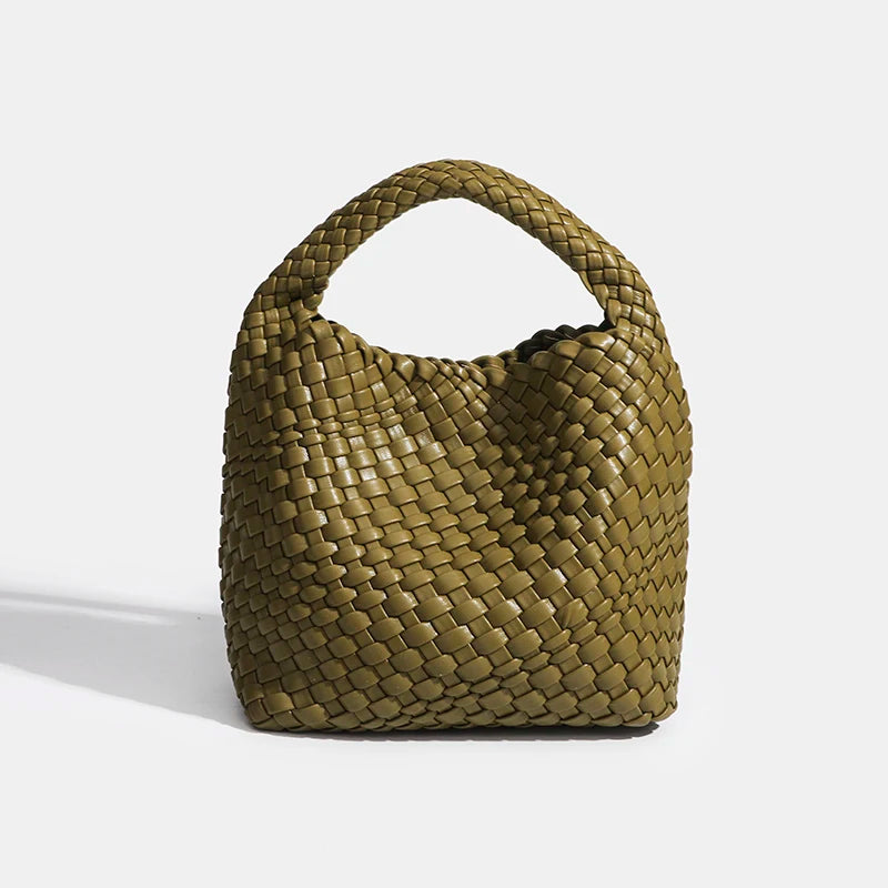 Designer bag Luxury 2025 woman bag Brand New Product PU Small size hand-woven bucket bag High quality Women's handbag