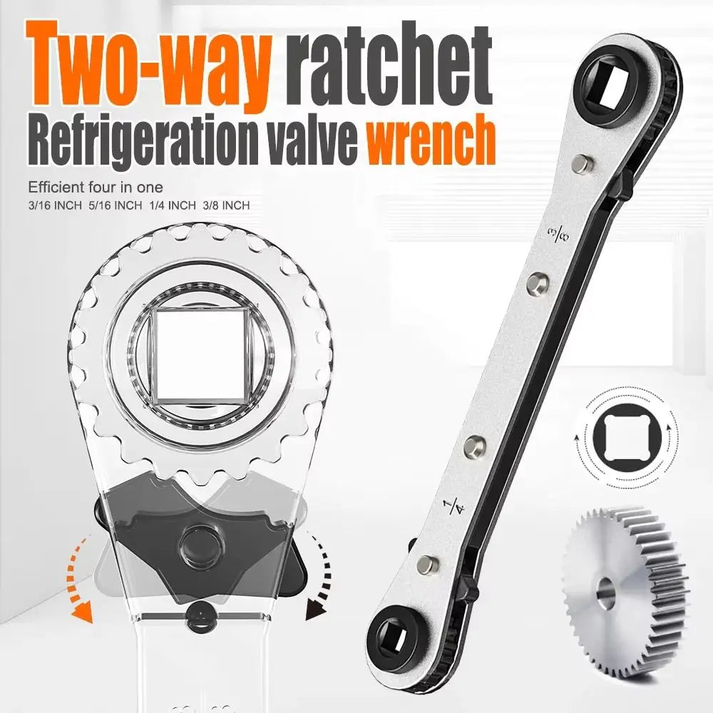 1/4 3/8 3/16 5/16 inch Double-ended Ratchet Wrench Durable Construction Ratcheting Mechanism Refrigeration Wrench Professional