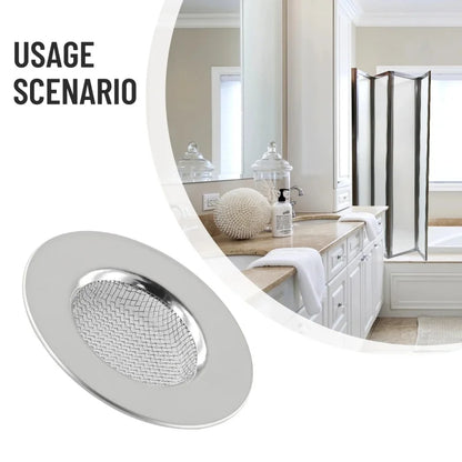 64mm Bathtub Hair Catcher Stopper Stainless Steel Shower Drain Hole Filter Trap Kitchen Metal Sink Strainer Floor Drain