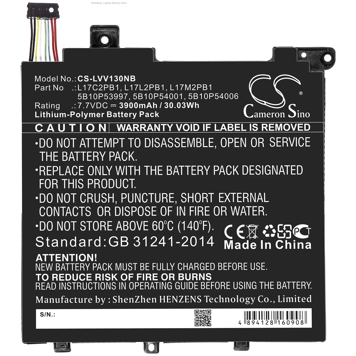 100% NEW 7.7V 3900mAh Battery 5B10P53997 L17C2PB1 L17L2PB1 for Lenovo V330-14IKB, V330-14ARR(81B1), v130-14igm 81hm