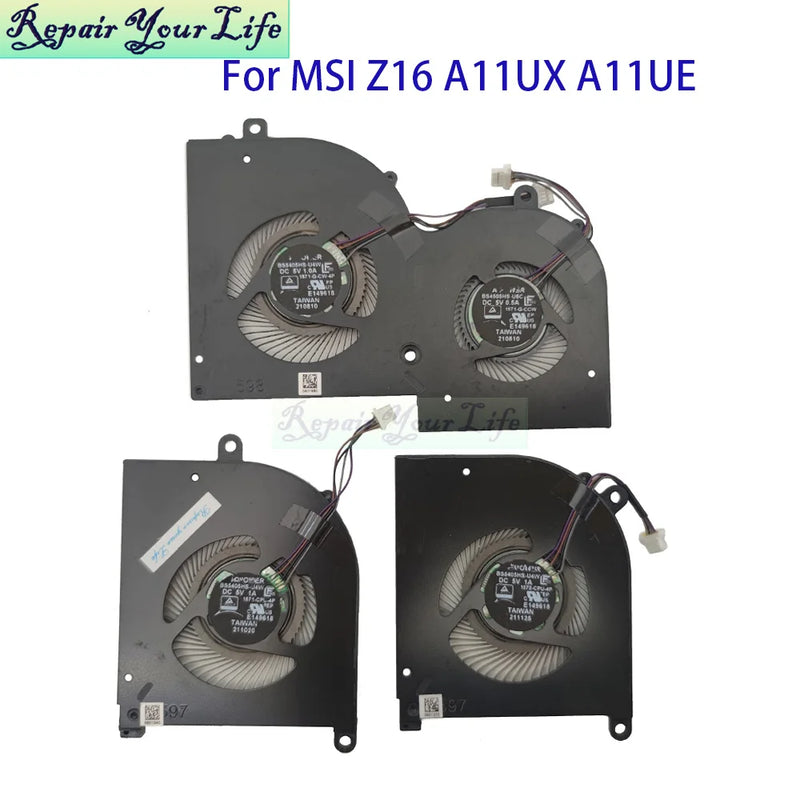 CPU GPU Cooling Fan For MSI Creator Z16 A11UT A11UE A11UX A11UET MS-1571 MS-1572 Notebook Cooler Fan BS5405HS-U4W BS4505HS-U5C