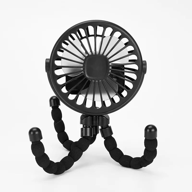 Portable Fan Tripod Adjustable 360 Degree Rotation Baby Stroller Low Decibel Electric Fan USB Charging Suitable for Outdoor Use