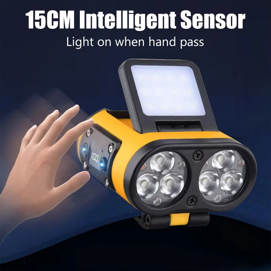 Induction Headlight With Strong Light, Long Endurance, Lithium Battery, Super Bright, Waterproof Charging, Outdoor Head Mounted