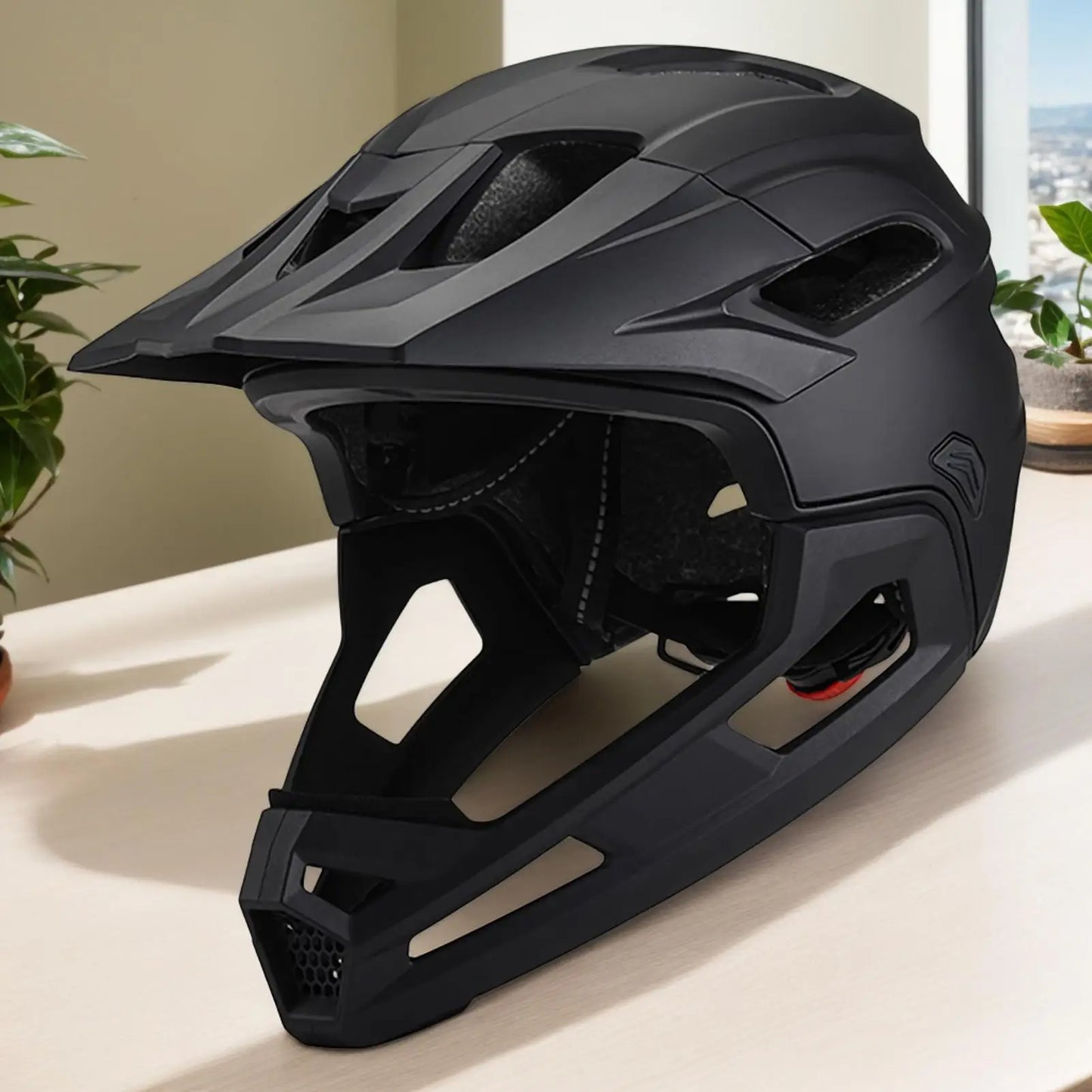 Bike Helmet Bicycle Mountain Bike Helmet Full Face Detachable One-piece Motorcycle Riding Safety Helmet Head Protection