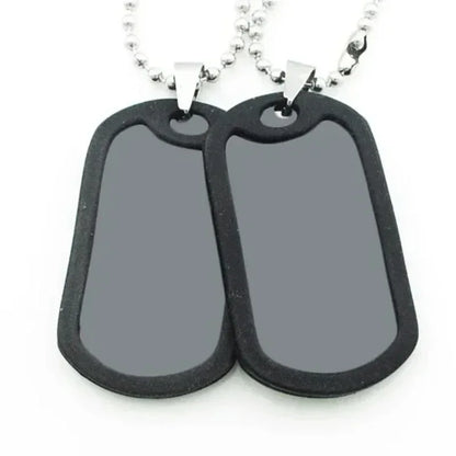 Customized ID Double Dog Tag Military Soldier Circle Pendants Titanium Steel Personalized Necklace Fashion Jewelry Free Carving