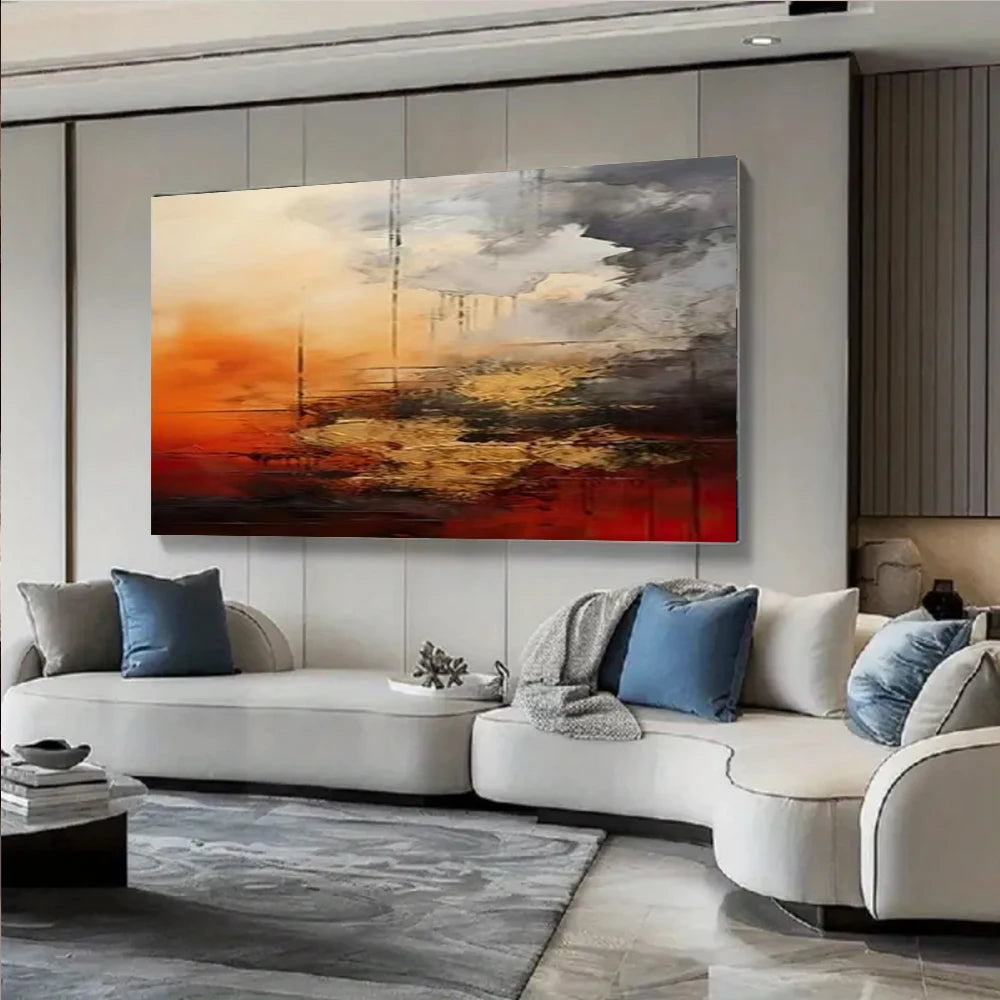 1pc Frameless Canvas Painting  Abstract On Canvas Image Scenery Of The Old Neighborhood Mural Top Wall Art Picture Decor Living